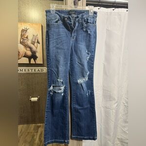 Judy Blue Size 5/27 Distressed Bootcut Jeans